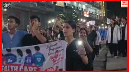 Paramedical students hold 'mobile light rally' to demand stipends.