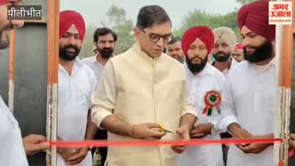 DM lays foundation stone for a modern gym in Pipariya Majra village in pilibhit