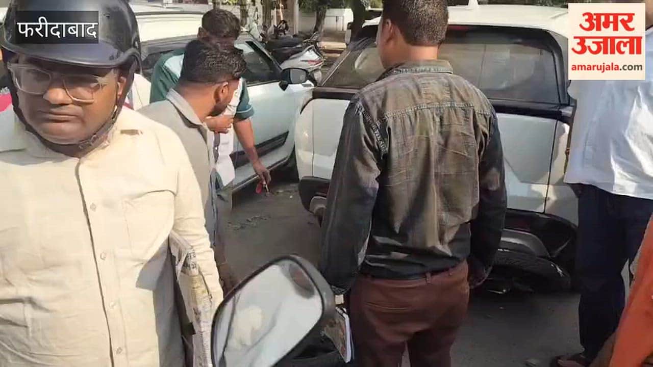 speeding motorcycle skidded and slid underneath car parked by roadside In Faridabad