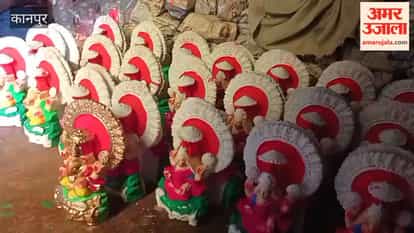 Crafting Waterproof, Vibrant Ganesha-Lakshmi Idols for Diwali; Painting Done Using Pressure Machines