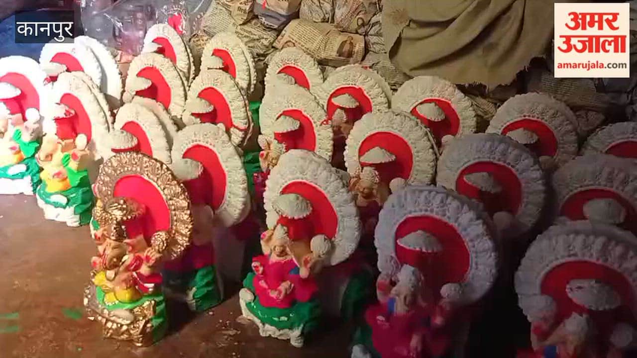 Crafting Waterproof, Vibrant Ganesha-Lakshmi Idols for Diwali; Painting Done Using Pressure Machines
