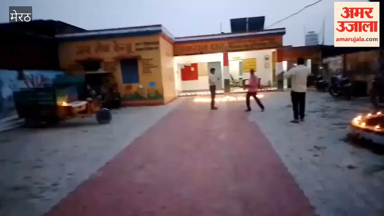 Gram Panchayat Saifpur Karamchandpur decorated with lamps on Prime Minister's birthday