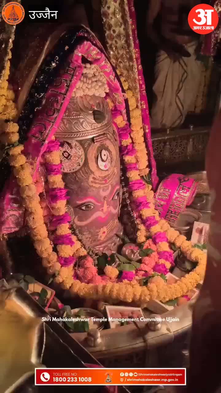 Ujjain: Baba Mahakal Adorned with Sacred Ashes and Makhana Garland, Gives Darshan to Devotees; Jai Mahakal Ech