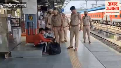 Intensive checking by GRP and questioning of suspicious individuals at Ferozepur Cantonment Railway Station.