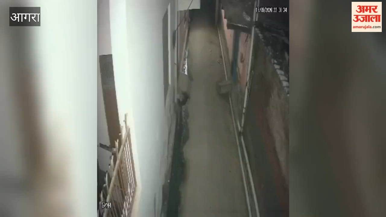 Bricks and stones were thrown at a locked house, and an attempt was made to break down the door; the incident was captured on CCTV.