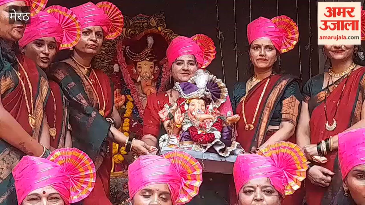 Grand Ganesh Visarjan Procession Held in Meerut's Historic Sarafa Market