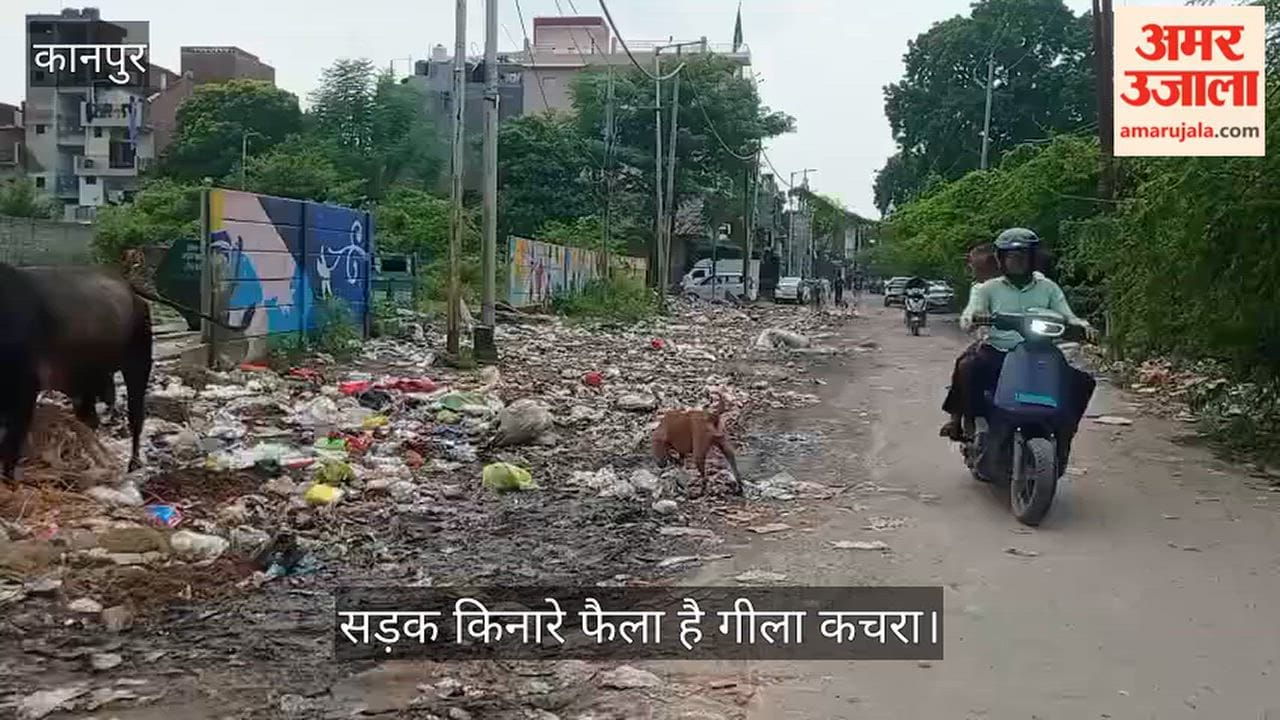 Kanpur Hellish conditions in Jajmau Chhabilepurva wet foul smelling garbage strewn across road