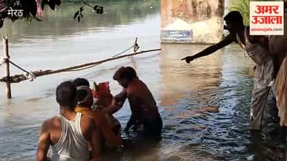 Meerut: Ganpati Bappa immersed in the Ganga Canal at Bhola Jhal.