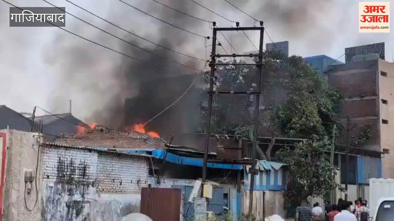 Ghaziabad Video of fire breaking out at cooler pad factory