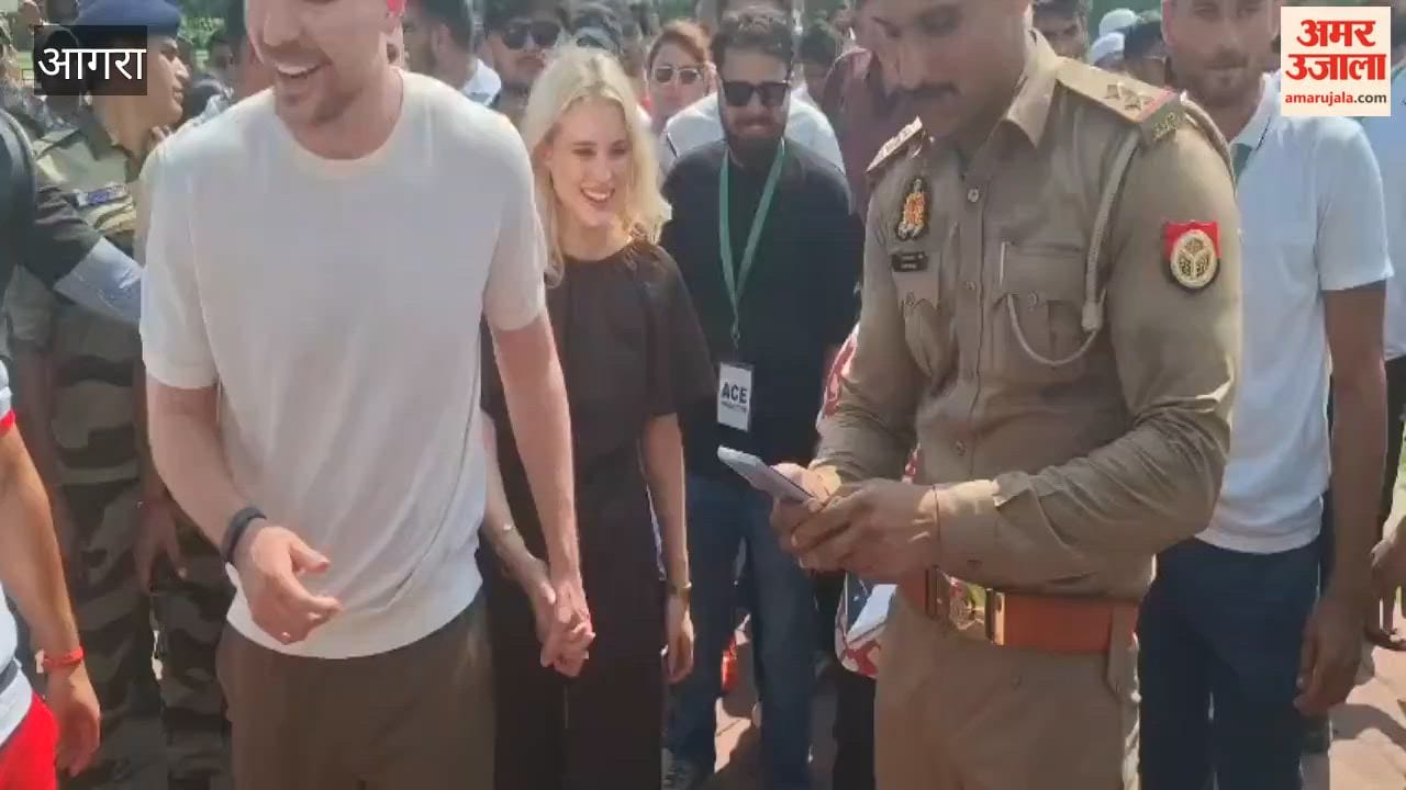 American YouTuber MrBeast visited Taj Mahal and posed for photos with fans