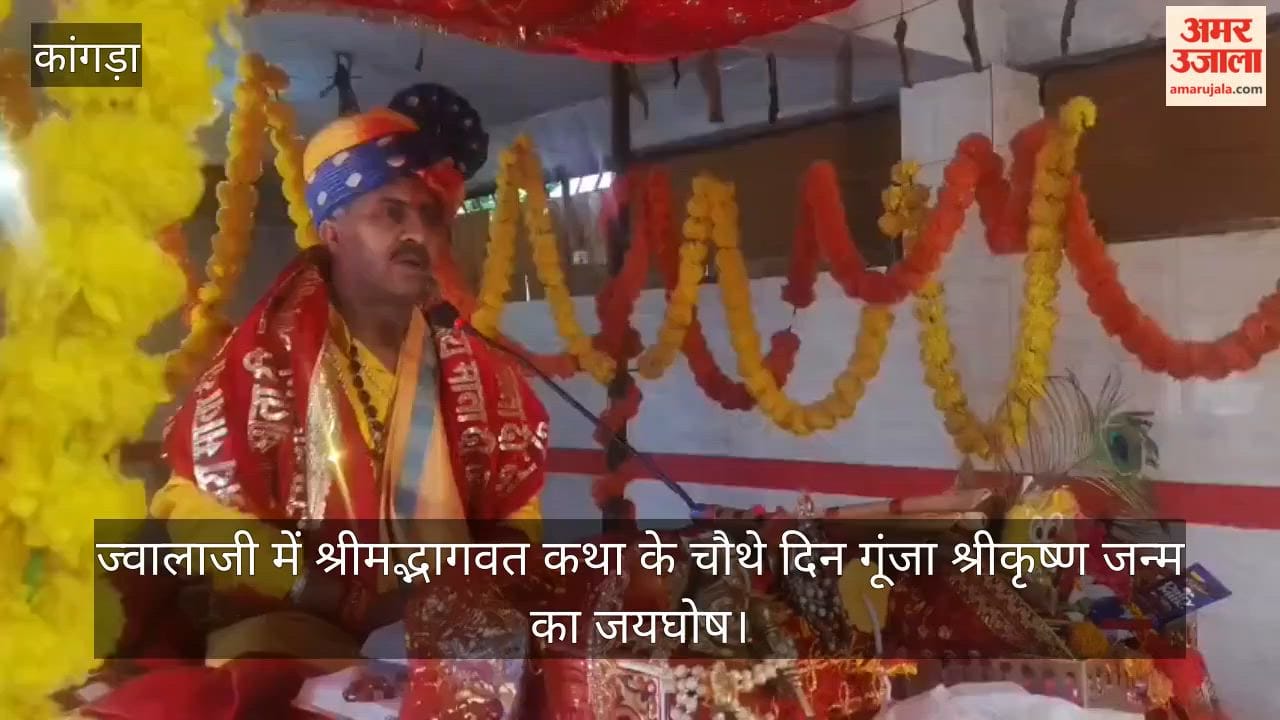Kangra: Chants celebrating the birth of Shri Krishna echoed on the fourth day of the Shrimad Bhagwat Katha at Jwalaji.
