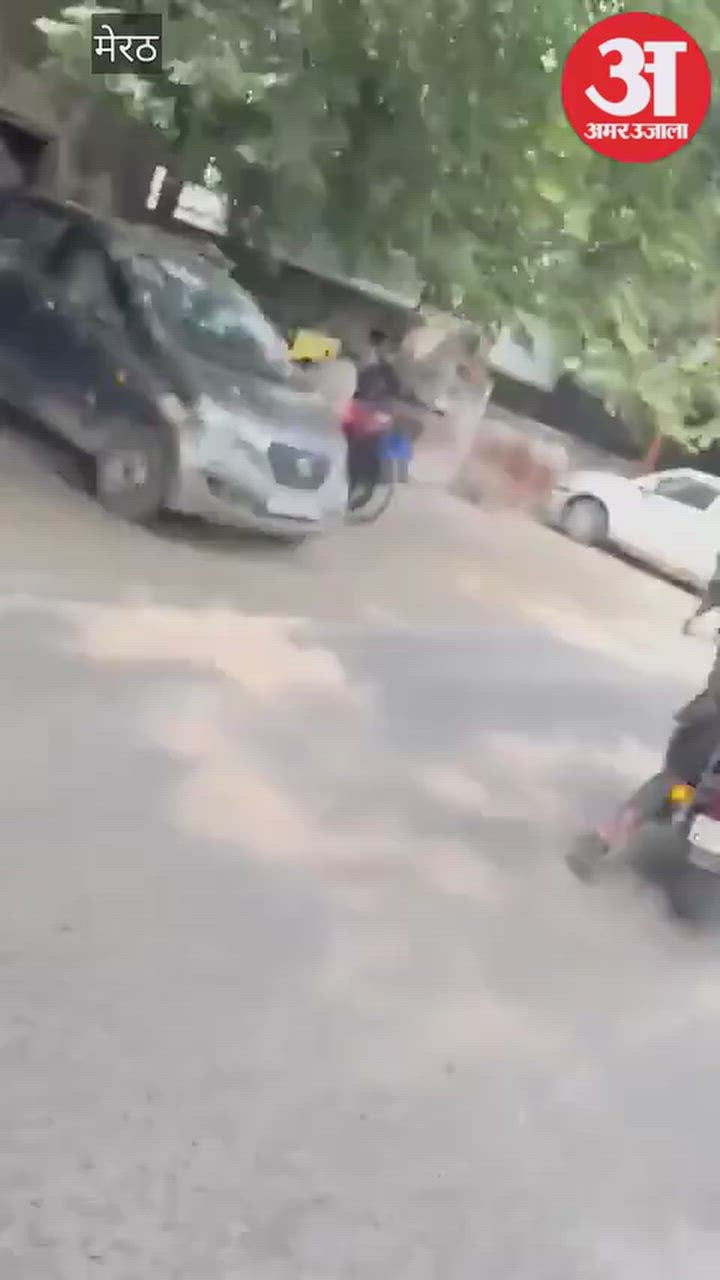 मेरठ: एक बाइक पर छह छात्र सवार, मेरठ का वीडियो सोशल मीडिया पर वायरल