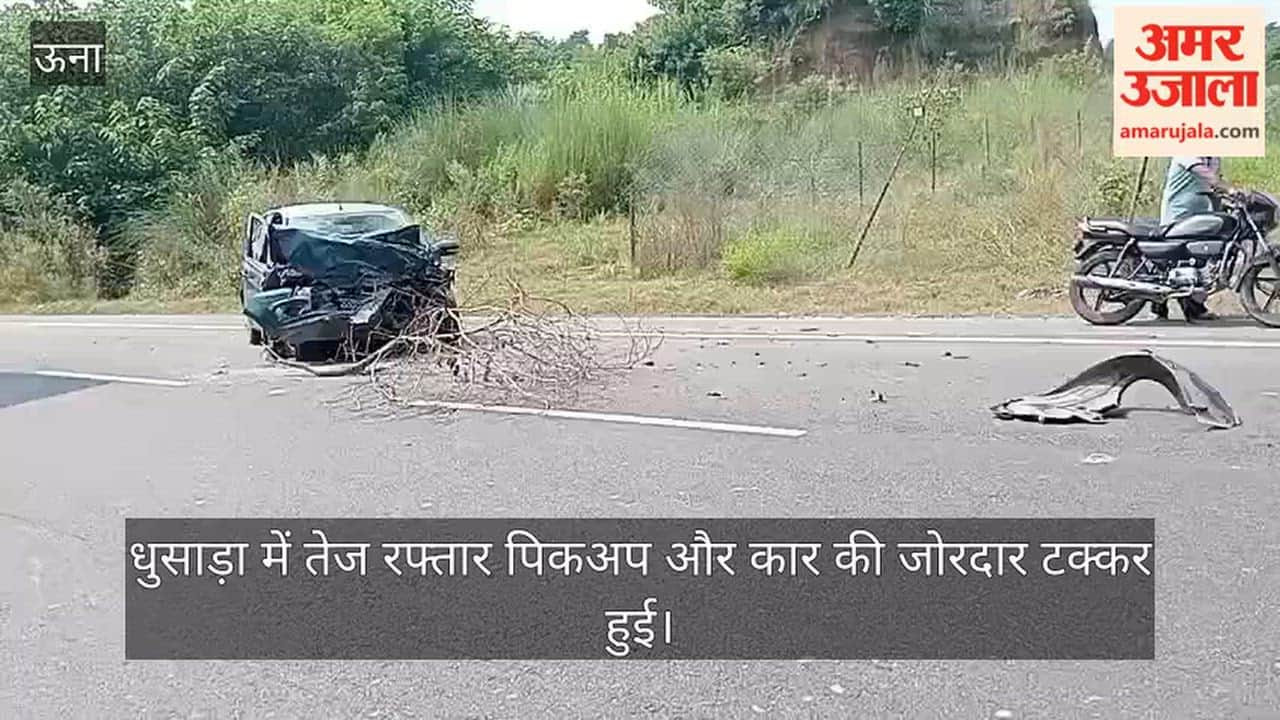 dhusara una pickup car accident driver serious pgi chandigarh