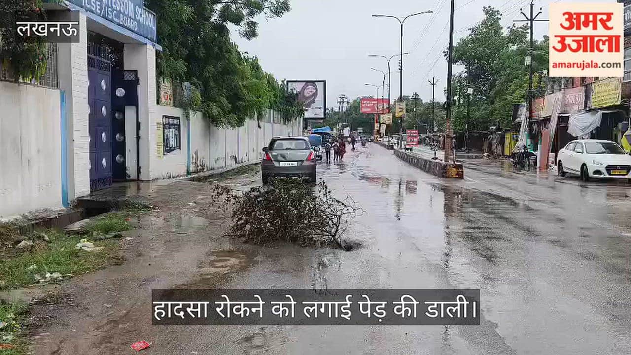 Video: 60 फीट रोड पर हुआ गड्ढा, हादसा रोकने को लगाई पेड़ की डाली
