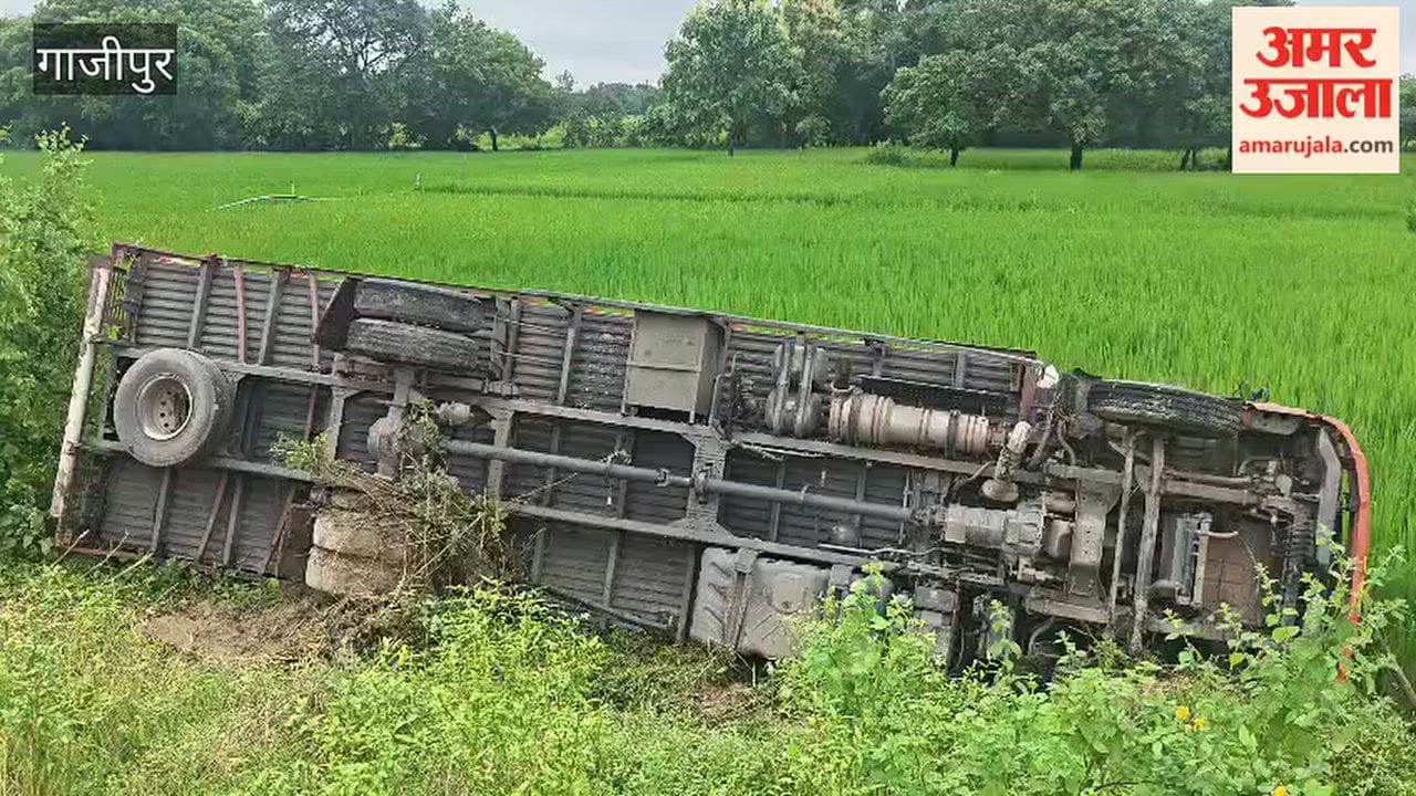 DCM overturns on the side of the four-lane highway after driver dozes off