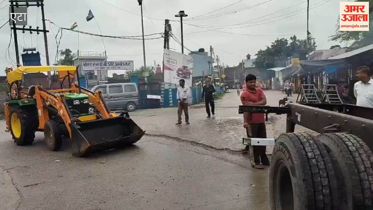 Electricity pole topples due to strong winds in Sakit in Etah