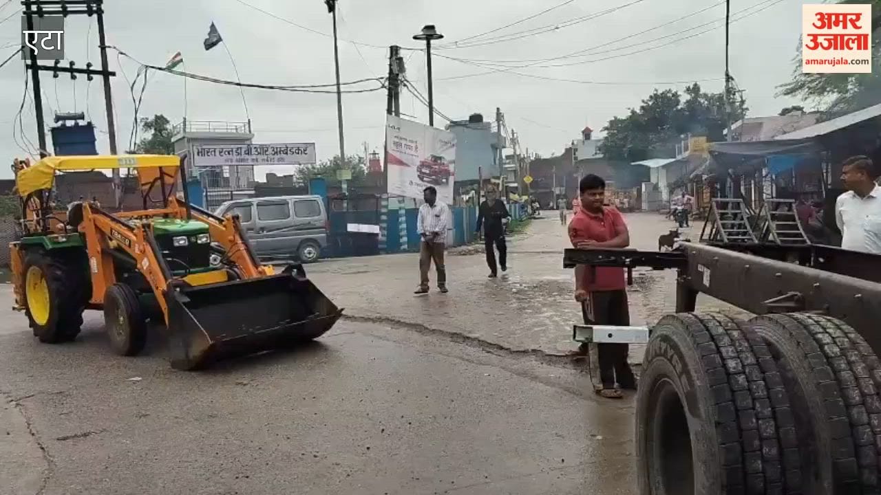 Electricity pole topples due to strong winds in Sakit in Etah