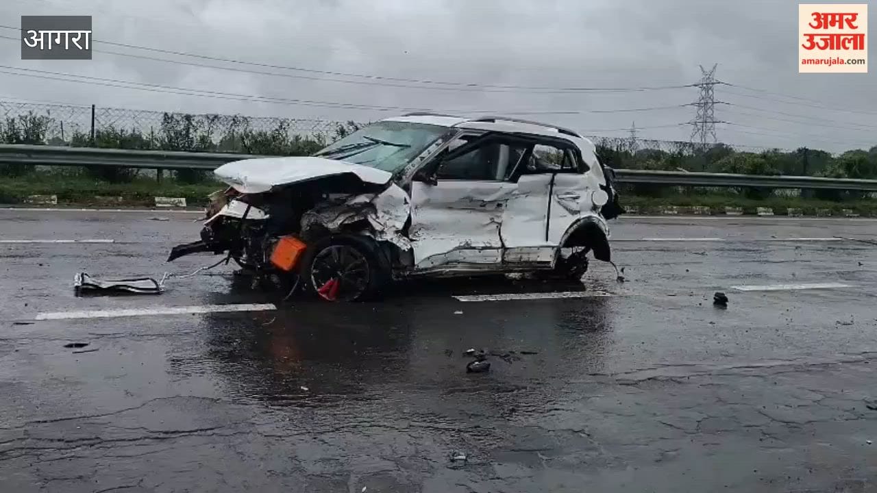 Agra-Lucknow Expressway Accident Car Traveling at 140 Kmph Hits Divider Three Die After Falling intoDeep Gorge