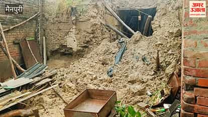 Wall of mud house collapses due to rain; couple injured after being trapped under debris.