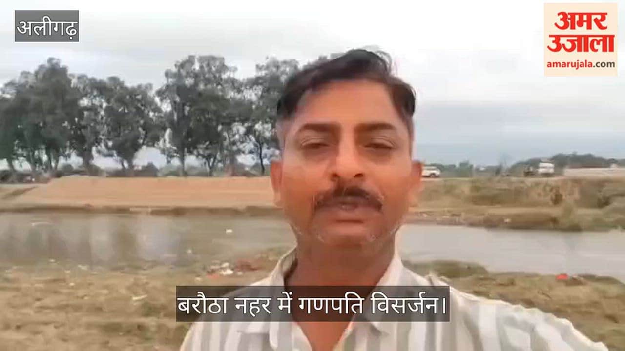 बरौठा नहर में गणपति विसर्जन