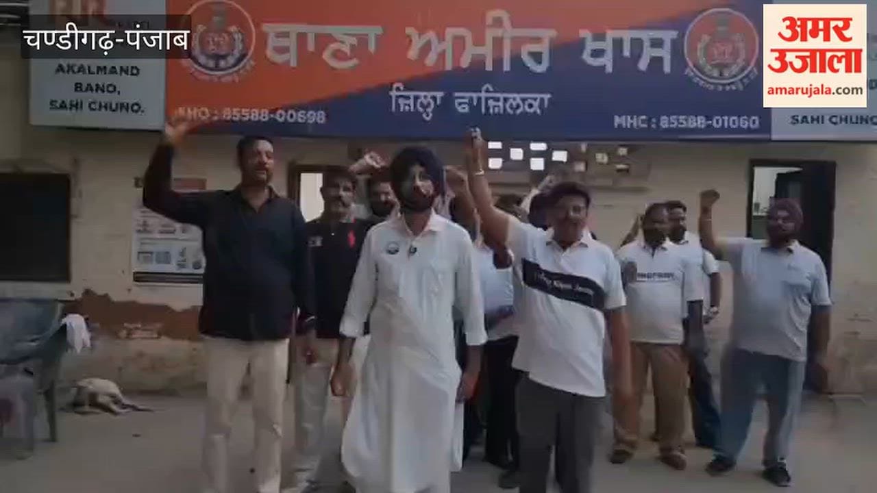 Family protests outside the police station in Guruharsahai over the lack of police action in an assault case.