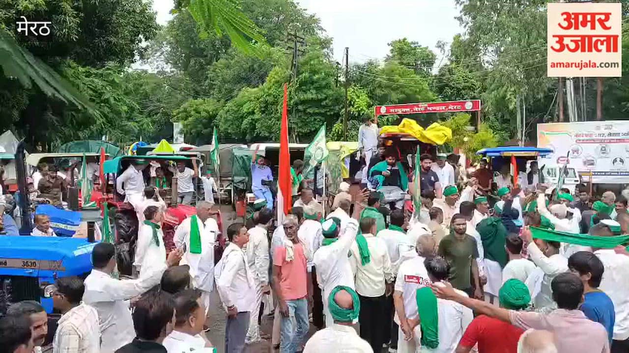Farmers Reach Meerut Collectorate with Hundreds of Tractors, Traffic Hit on Commissionerate Road