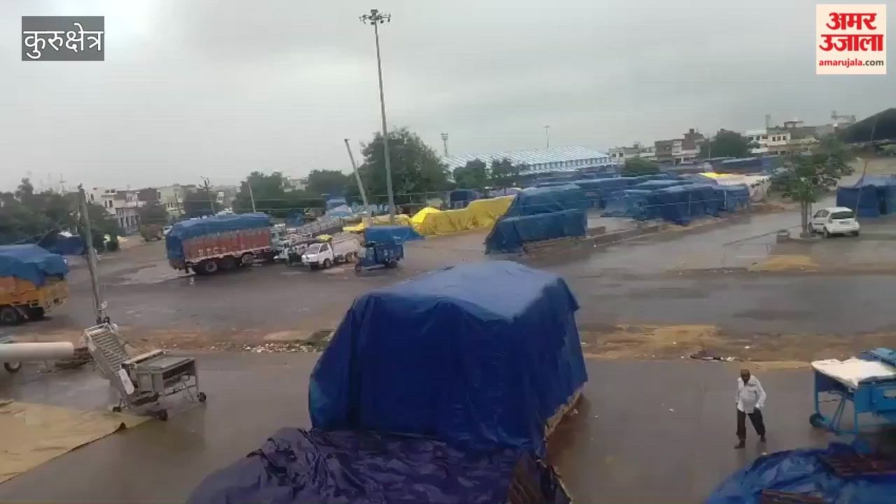 Kurukshetra has halted paddy harvesting in the fields and brought procurement operations at grain markets to a standstill; harvested paddy is getting wet in the markets, and there are fears of crop damage in the fields as well.