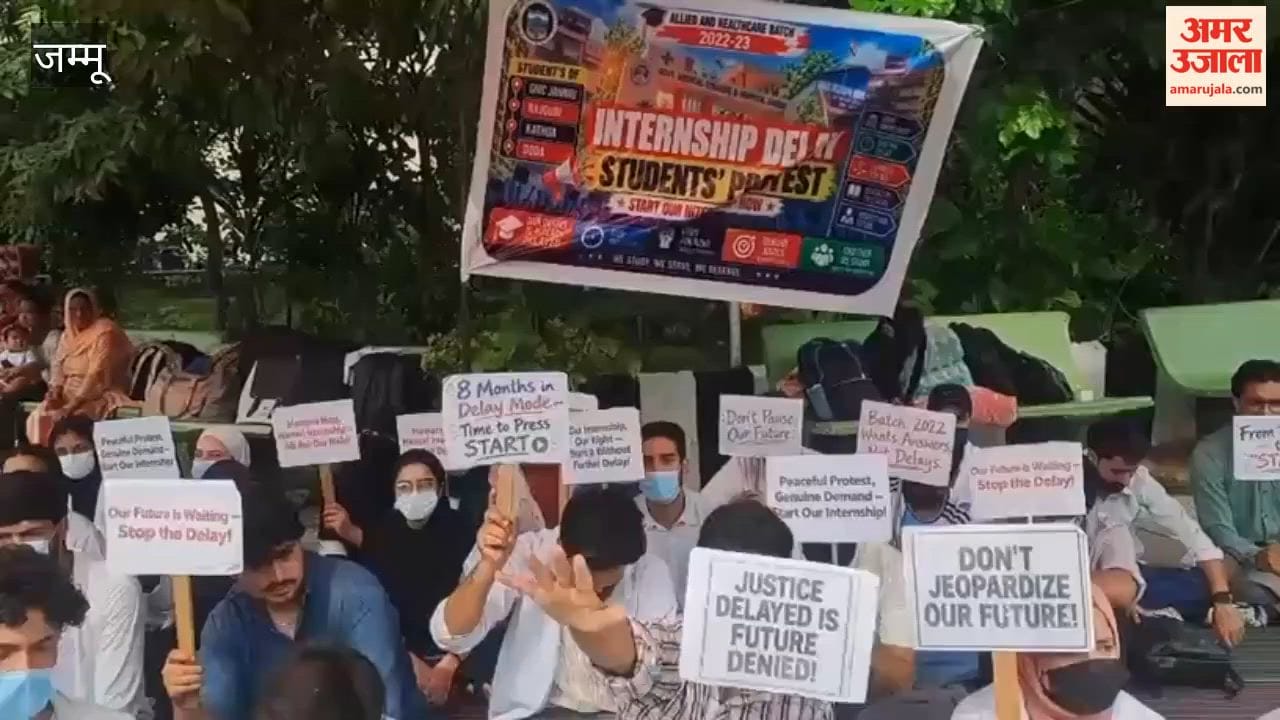 Students protest outside the Government Medical College OPD