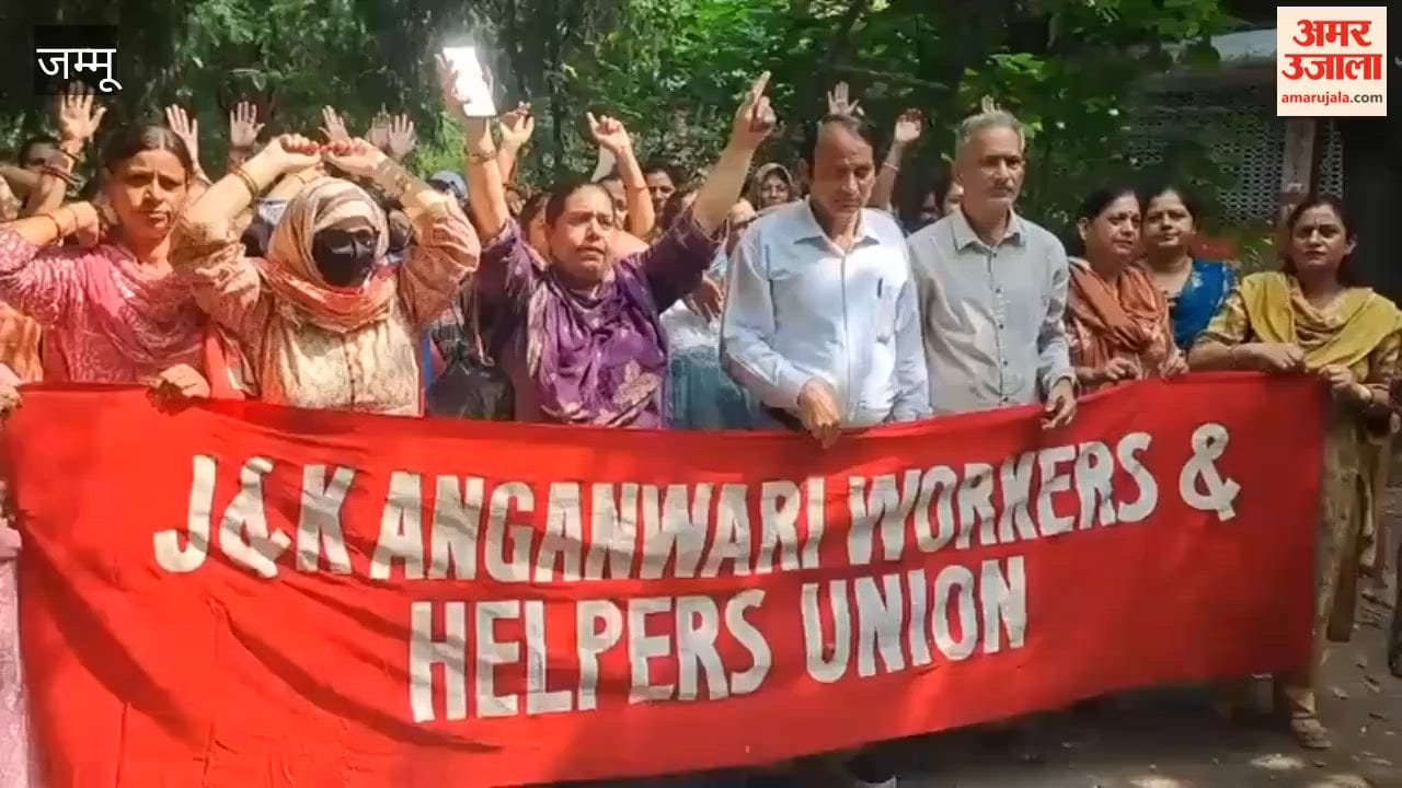Anganwadi workers and helpers stage a sit-in over their demands