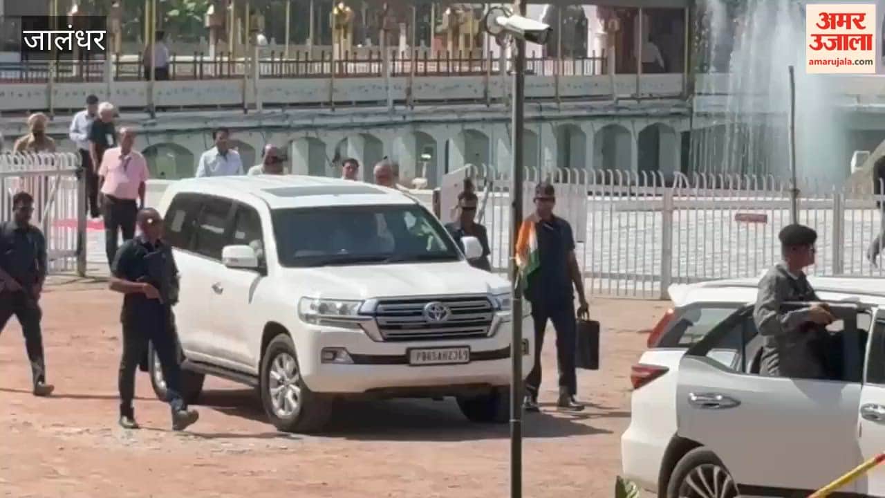 Amit Shah arrives at Shri Devi Talab Temple