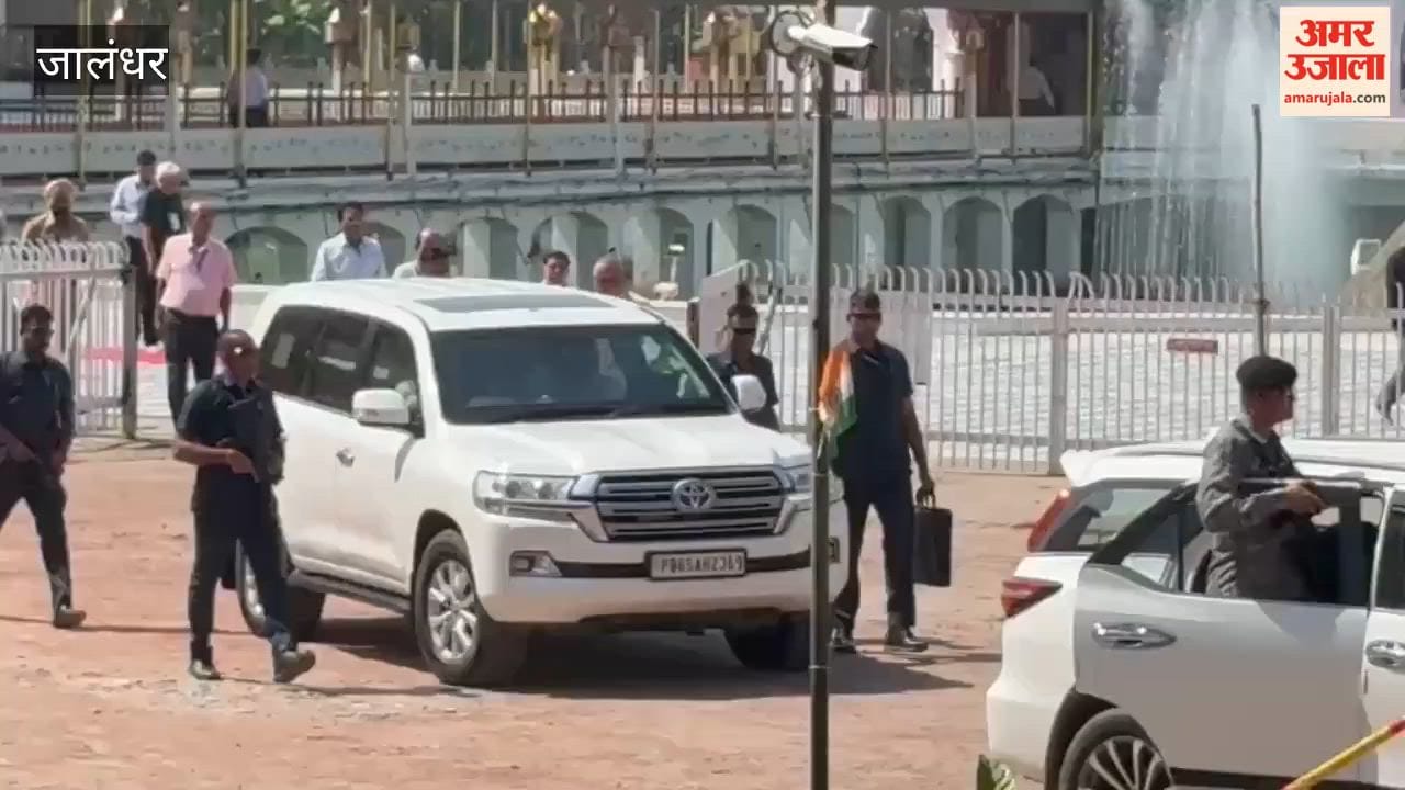 Amit Shah arrives at Shri Devi Talab Temple