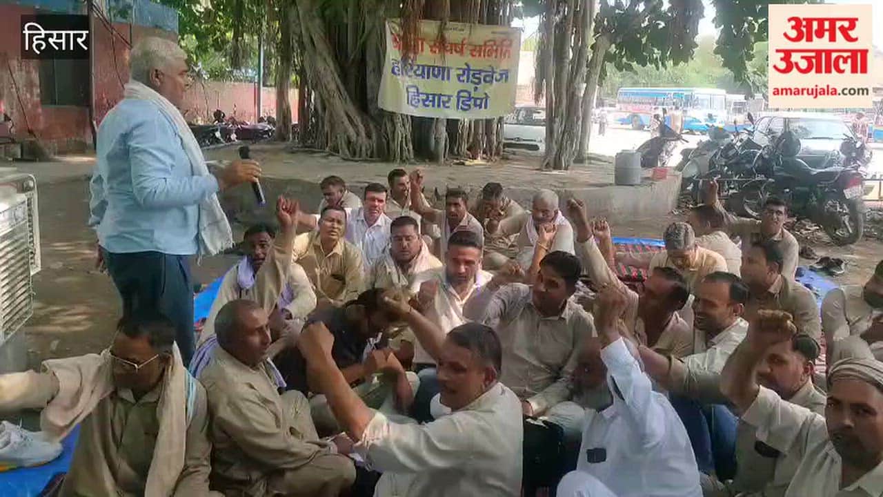Roadways employees' sit-in protest over a 15-point charter of demands continues in Hisar.
