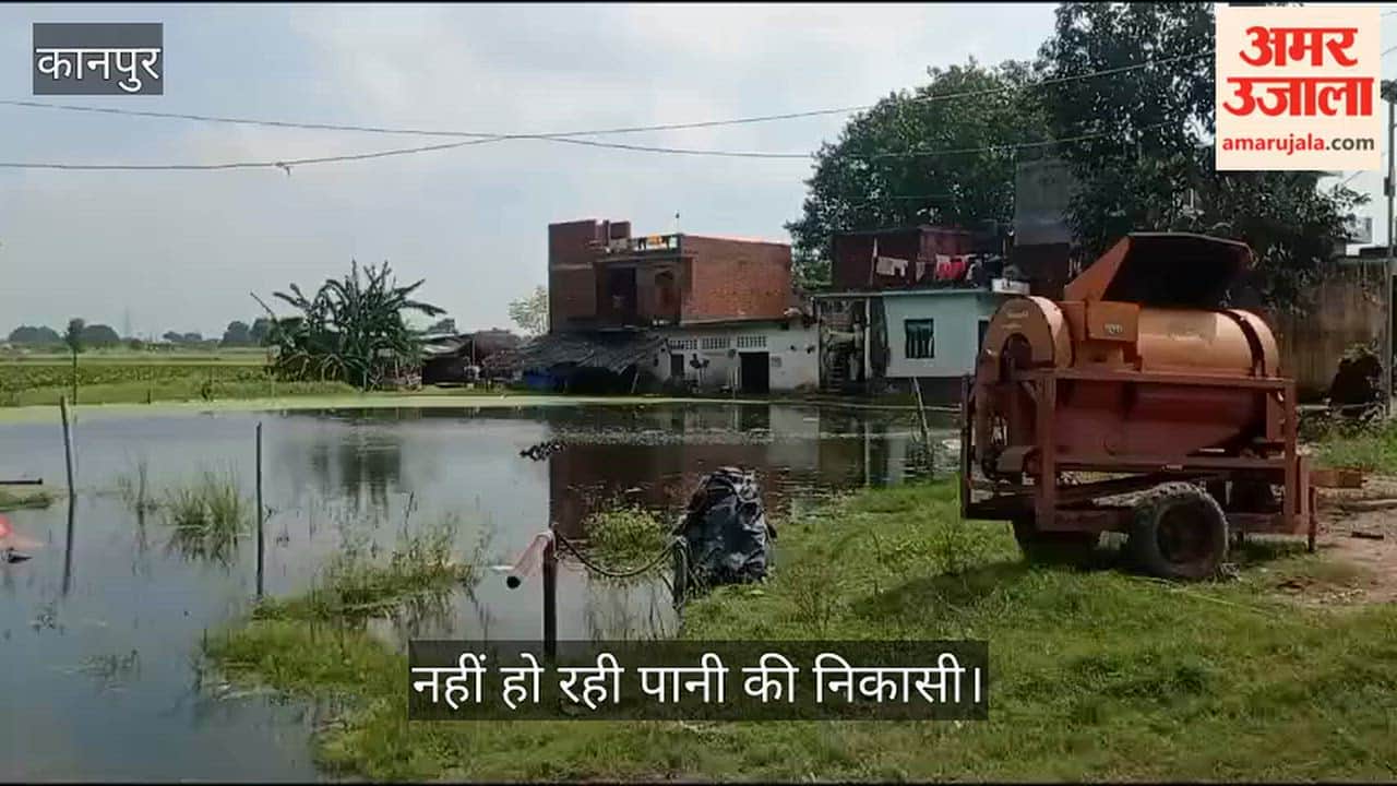Kanpur Token effort at drain cleaning in Kursauli water floods homes and the main road