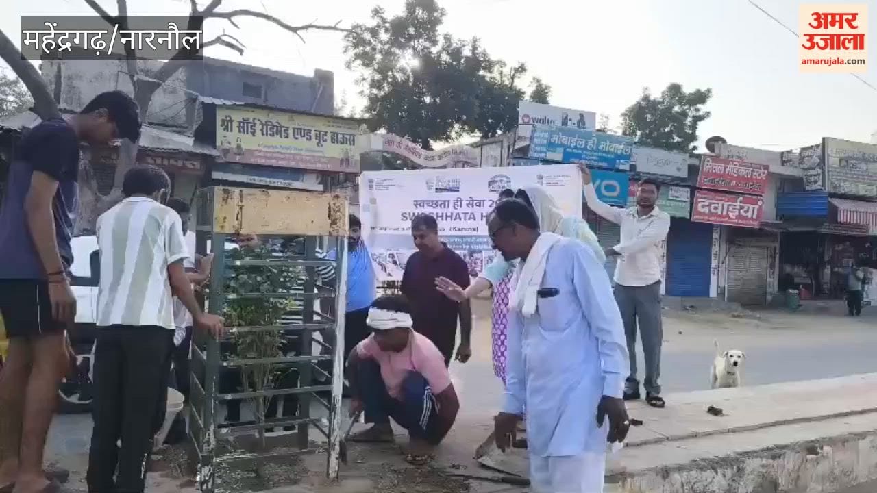 municipality in mahendragarh conducted a cleanliness and tree plantation drive on the occasion of Gandhi-Shastri Jayanti.