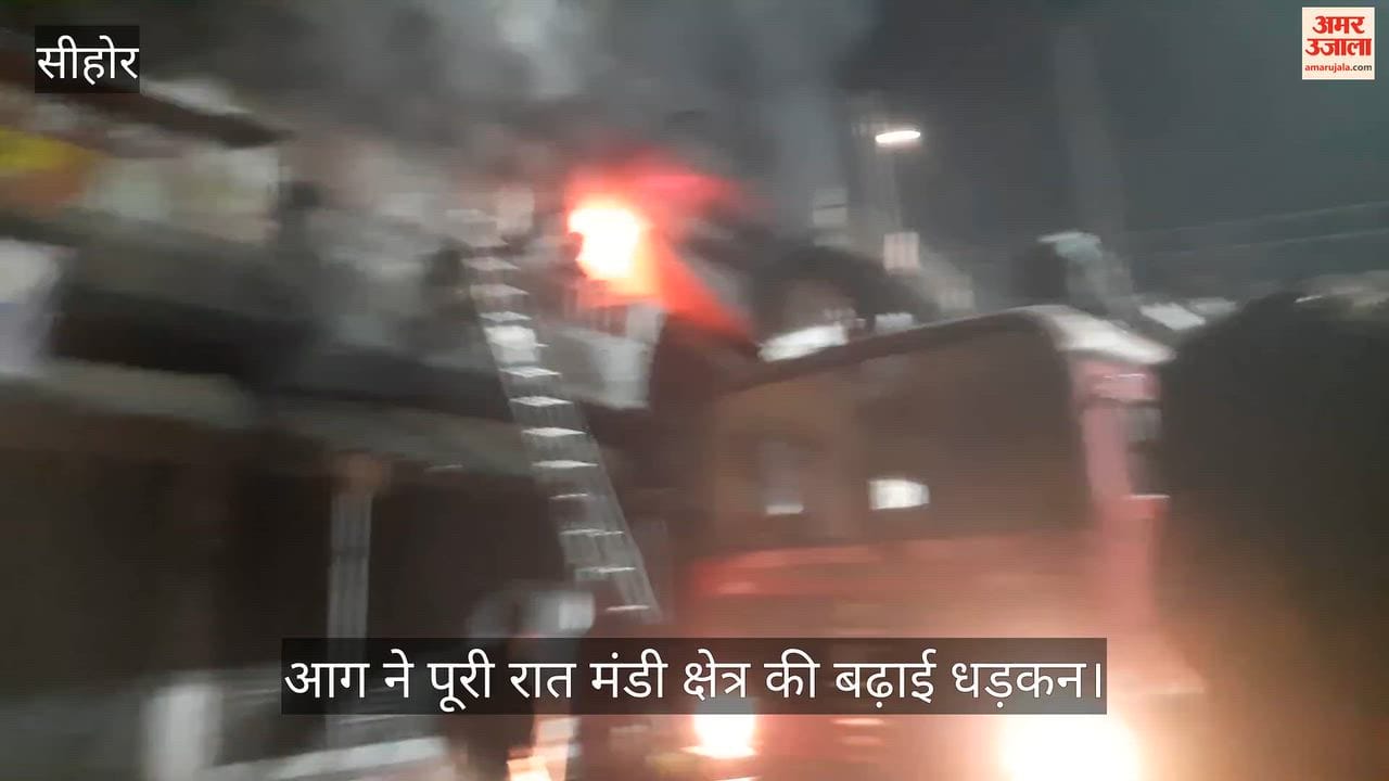 Sehore: Massive Fire Breaks Out at Footwear Shop, Flames Doused After 8 Rounds; Losses in Lakhs Feared