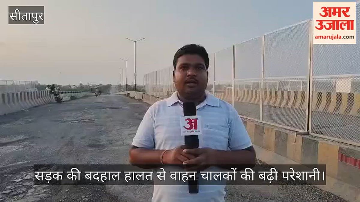 VIDEO: बारिश के बाद पुल पर जगह जगह गड्ढे, निकलना दुश्वार, राहगीरों को हादसे का डर
