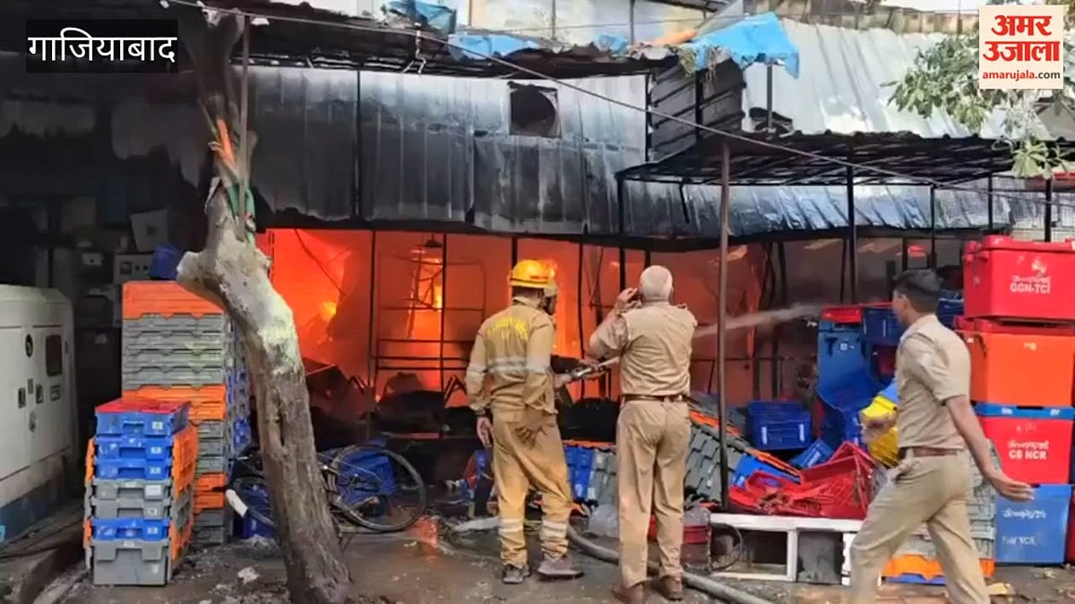 इंस्टामार्ट गोदाम में भीषण आग, दमकलकर्मी मौके पर