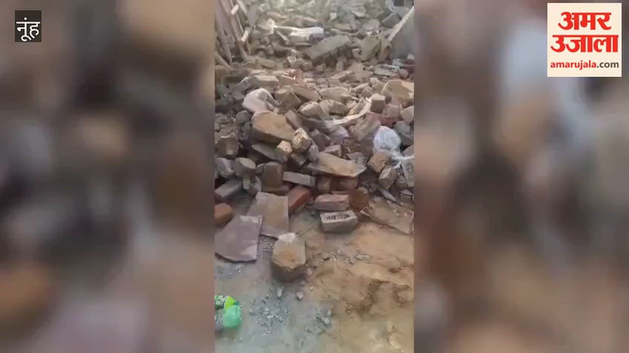 Four family members injured after being trapped under the debris of a collapsed roof