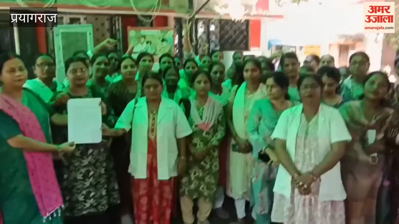 ANMs staged a protest outside the CMO office demanding regularization.