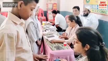 Health check-up camp held at madrasa; 33 children undergo eye examinations.