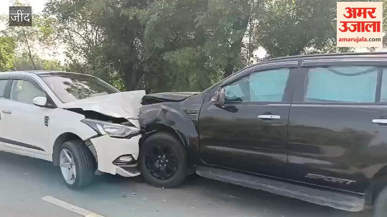 Two cars collide head-on near Lajwana Kalan in Jind; three injured.