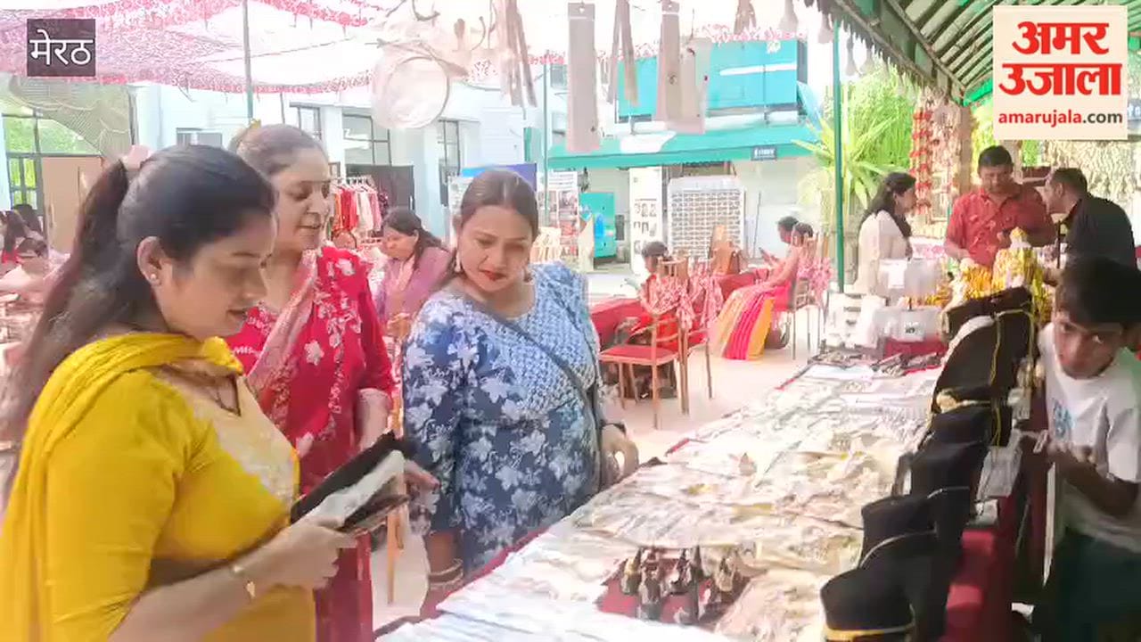 Meerut: Craft bazaar set up at Saat Phere Restaurant; crowds flock to shop.