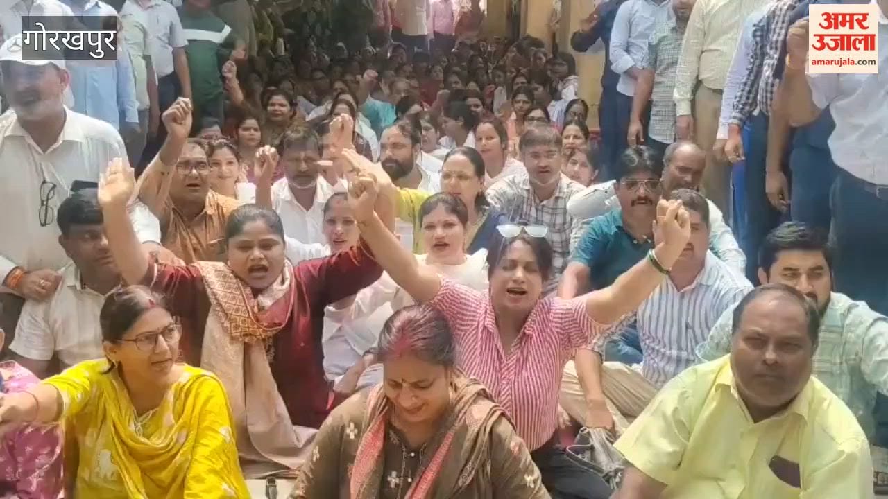 Contractual health workers staged protest at cmo office over their demands