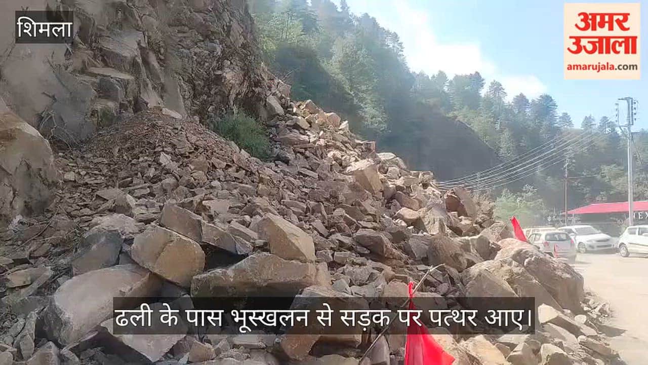 dhalli shimla landslide stones removal road traffic normal