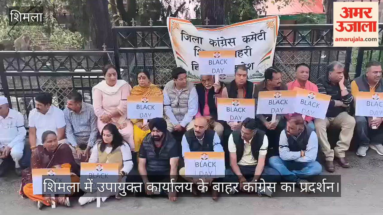 shimla congress protest against misbehavior with opposition mps in delhi