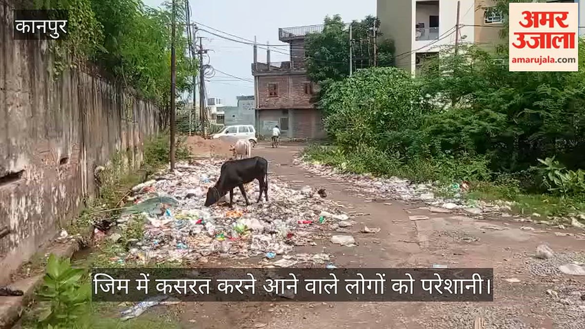 कानपुर: कल्याणपुर के खेड़ा में ओपन जिम के पास कूड़े का अंबार