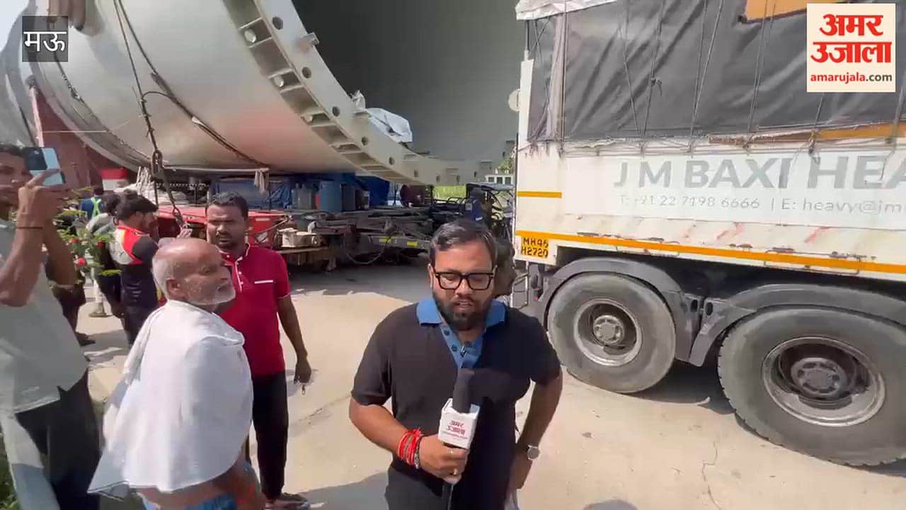 'Bahubali' trailer with 308 wheels arrives in Mau; crowds flock to catch a glimpse