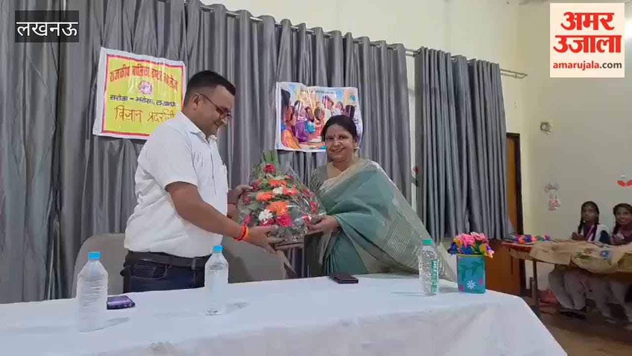 Female students showcase talent at science exhibition in Lucknow official boosts their morale