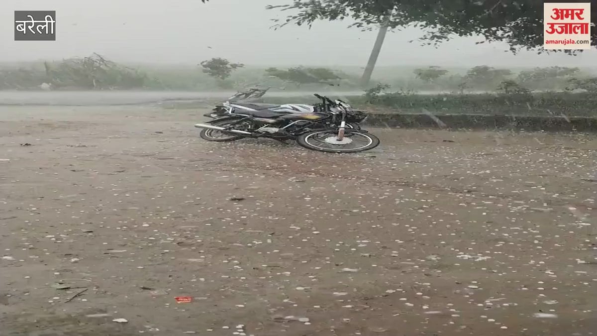 बरेली में गरज-चमक के साथ तेज बारिश, ओलावृष्टि से फसलों पर संकट