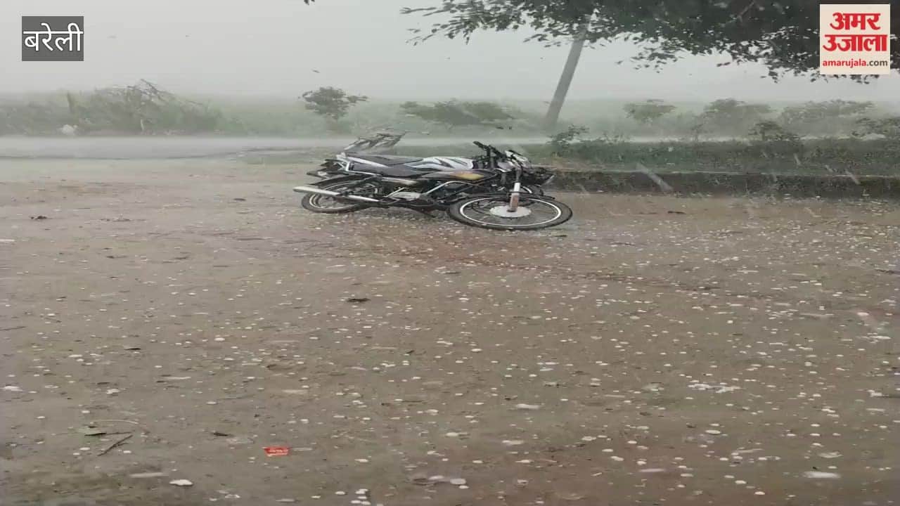Weather turns again in Bareilly Heavy rain accompanied by thunder and lightning hailstorm threatens crops Yellow Alert issued